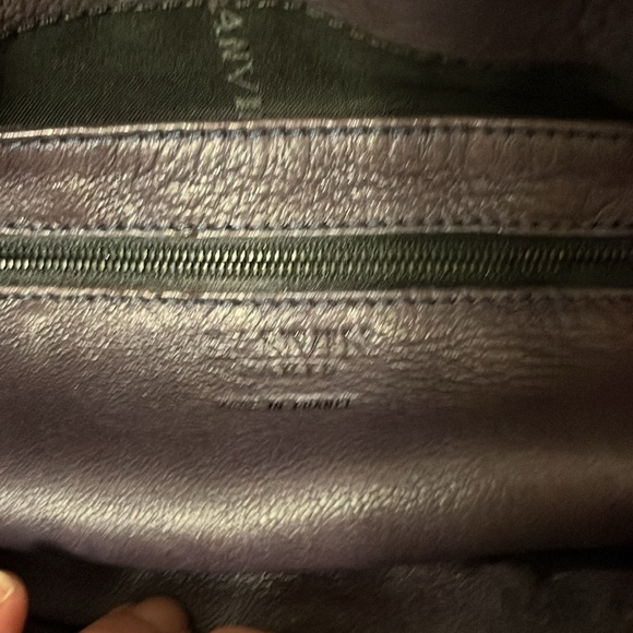 EUC AUTH LANVIN KENTUCKY SUEDE LEATHER BROWN & PURPLE PURSE - Picture 7 of 10